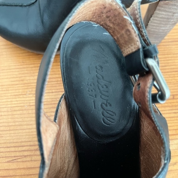 Madewell Saddle Black Leather Slingback Mule Stacked Heel - Picture 6 of 10